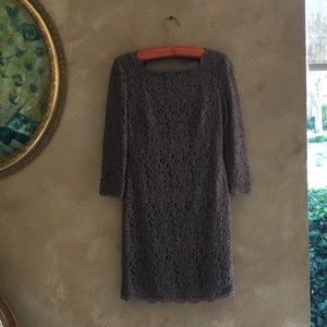 Adrianna Papell lace grayish purple jewel guipure